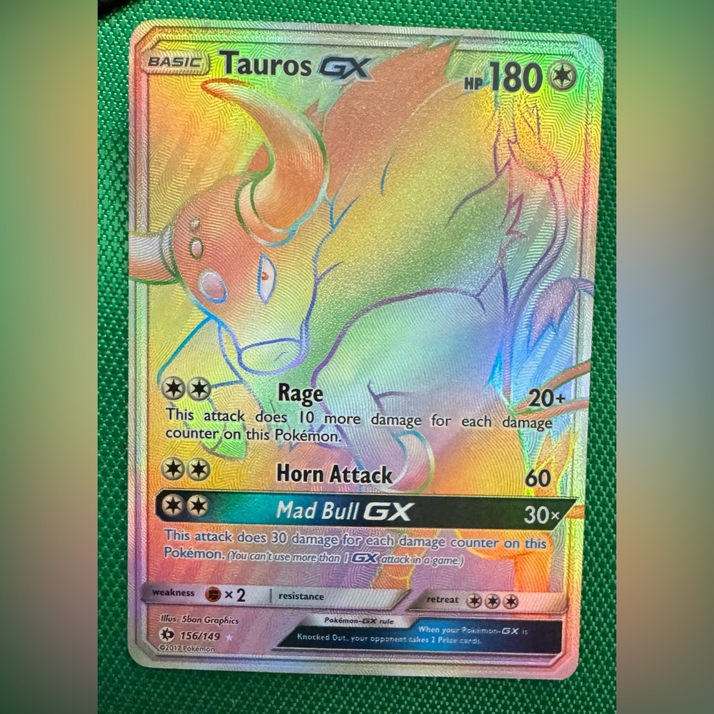 Tauros-GX - 156/149 - Secret Rare - Pokemon Sun & Moon